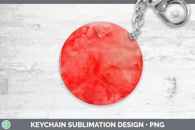 Watercolor Red Keychain Sublimation Keyring Designs