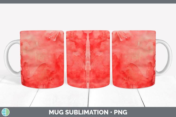 Watercolor Red Mug Wrap Sublimation Coffee Cup Designs