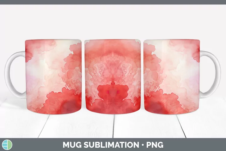 Watercolor Red Mug Wrap Sublimation Coffee Cup Designs