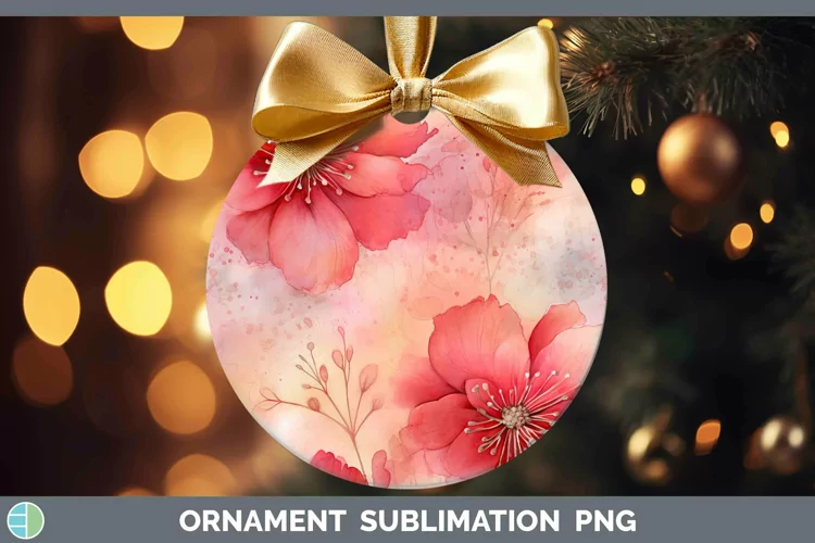 Watercolor Red Ornament Sublimation Bauble Designs