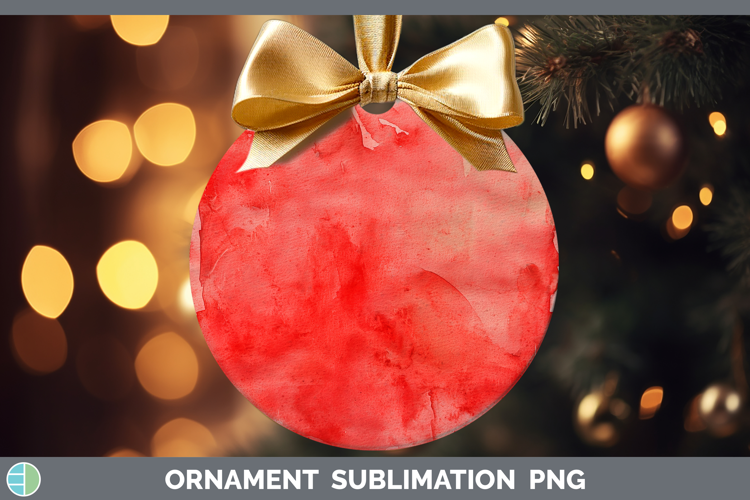 Watercolor Red Ornament Sublimation Bauble Designs