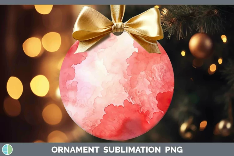 Watercolor Red Ornament Sublimation Bauble Designs