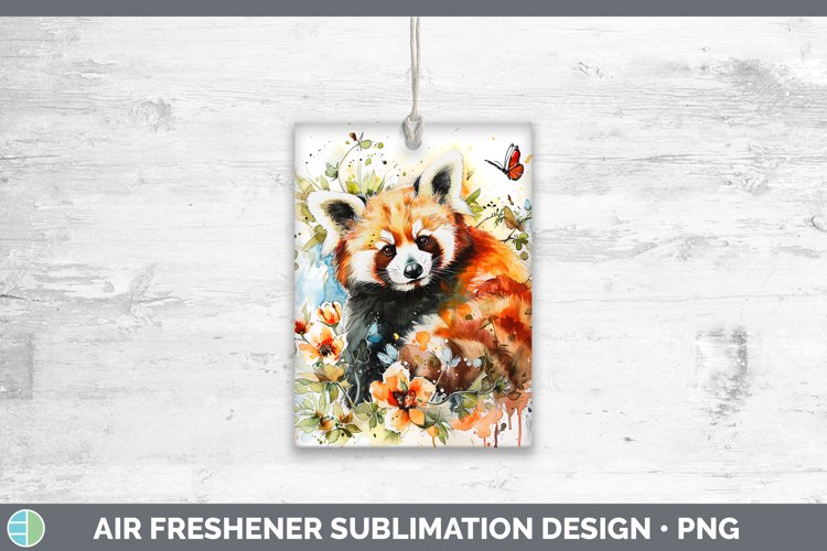 Watercolor Red Panda Air Freshener Sublimation Car Freshener