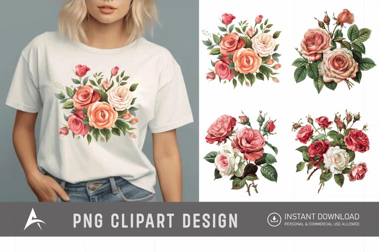 Red Flower Clipart Image 21