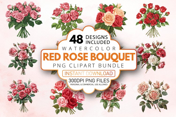 Red Flower Clipart Image 12