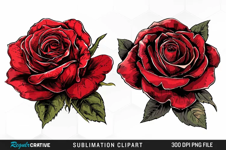 Watercolor Red Roses Exquisite Clipart