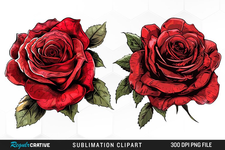 Watercolor Red Roses Exquisite Clipart