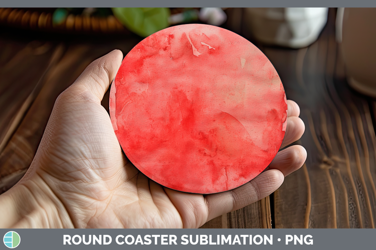 Watercolor Red Round Coaster Sublimation Coaster Designs