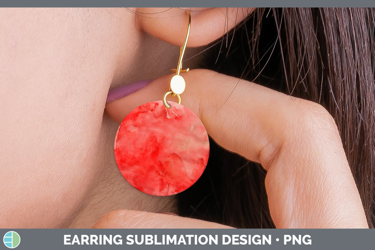 Watercolor Red Round Earrings Sublimation Earrings Designs
