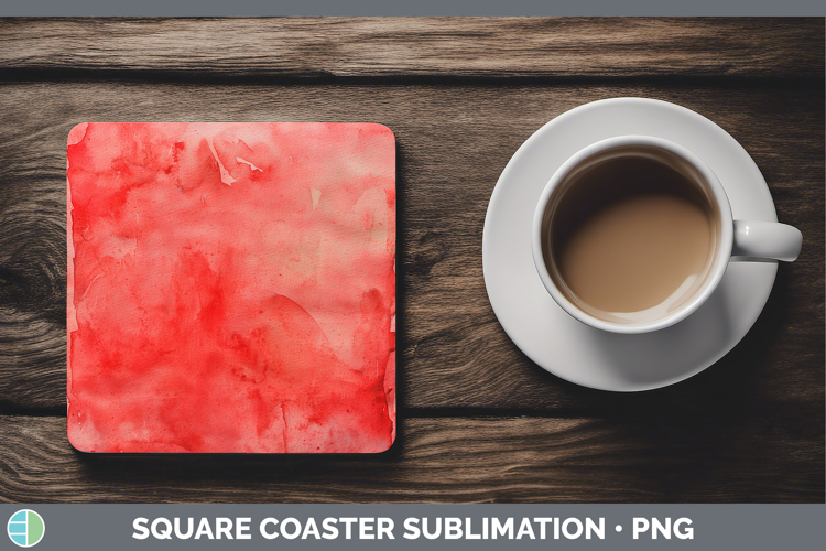Watercolor Red Square Coaster Sublimation Coaster Designs