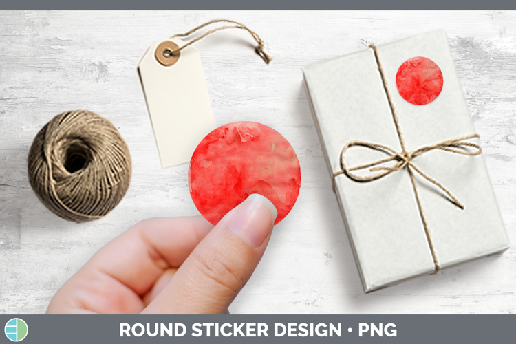 Watercolor Red Stickers | Round Labels Designs