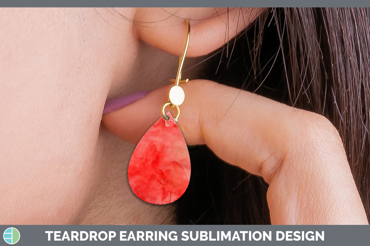 Watercolor Red Teardrop Earrings Sublimation Earrings Design