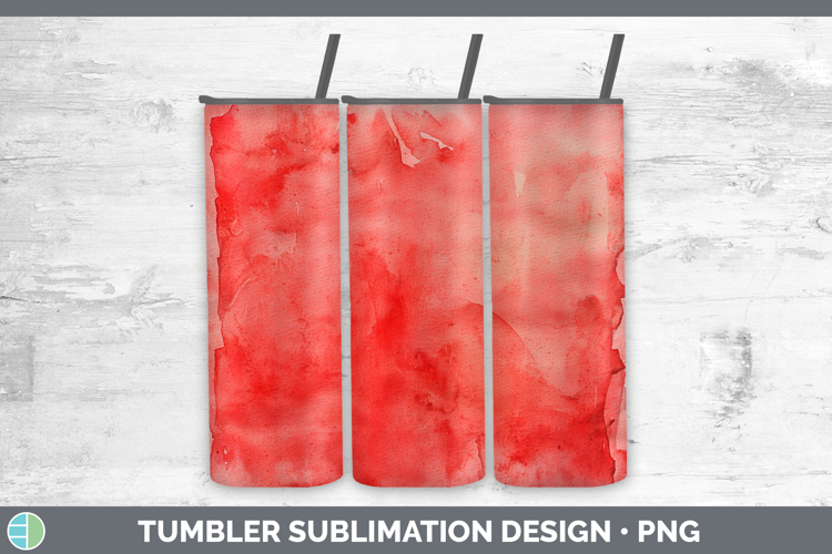 Watercolor Red Tumbler Sublimation 20 oz Skinny Tumbler Desi