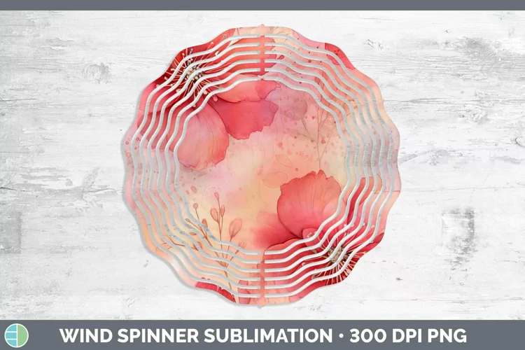 Watercolor Red Wind Spinner Sublimation Spinner Designs