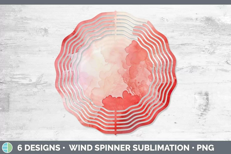 Watercolor Red Wind Spinner Sublimation Spinner Designs