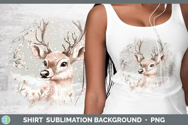 Watercolor Reindeer Shirt Sublimation Sublimation Background
