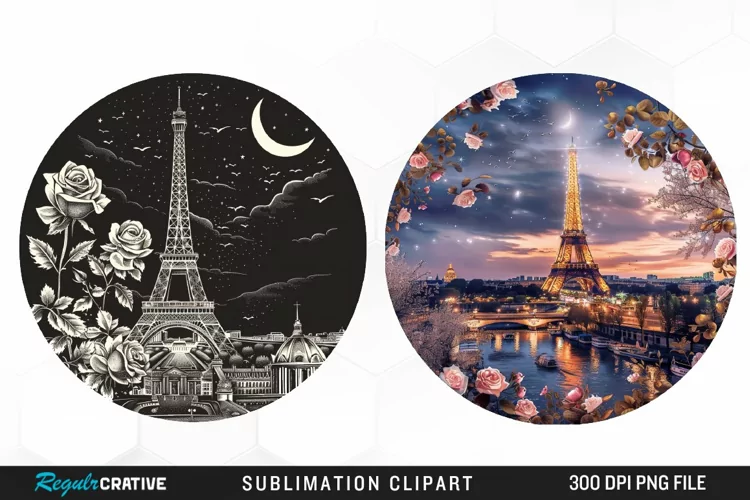 Watercolor Romantic Paris Graphic Clipart