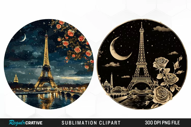 Watercolor Romantic Paris Graphic Clipart