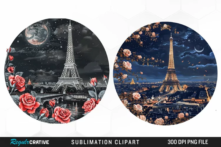 Watercolor Romantic Paris Graphic Clipart
