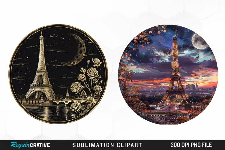 Watercolor Romantic Paris Graphic Clipart