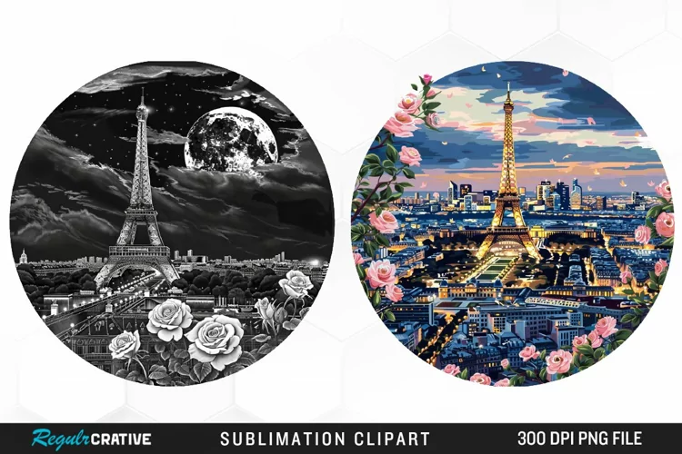 Watercolor Romantic Paris Graphic Clipart