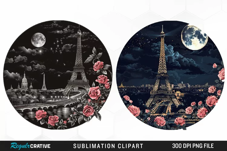 Watercolor Romantic Paris Graphic Clipart