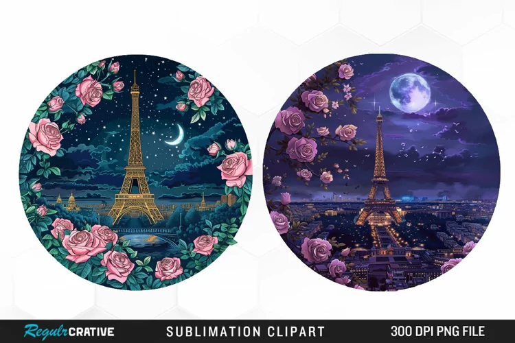 Watercolor Romantic Paris Graphic Clipart