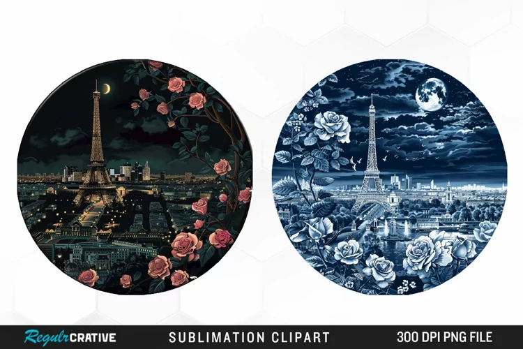 Watercolor Romantic Paris Graphic Clipart