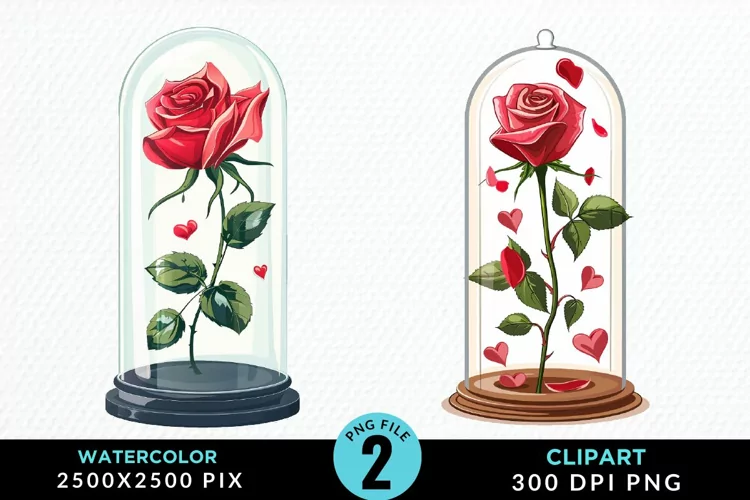 Watercolor Romantic Roses Artwork Clipart