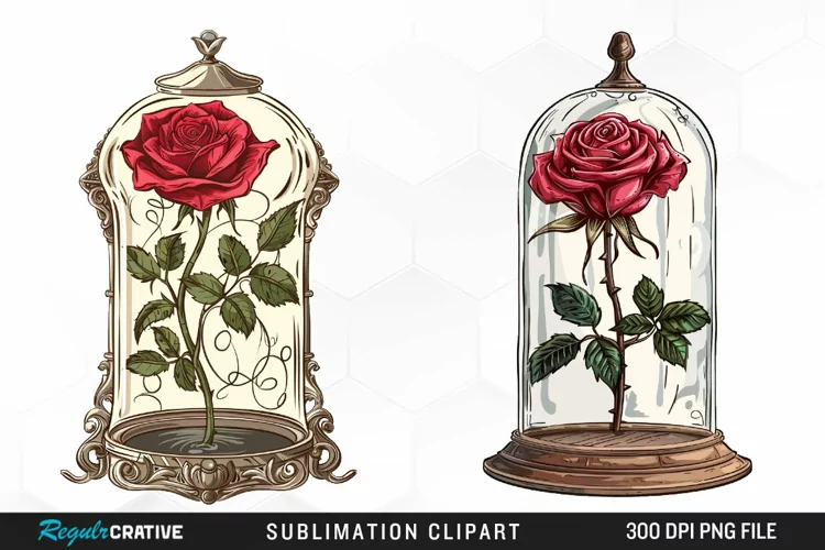 Watercolor Romantic Roses Sublimation PNG Clipart