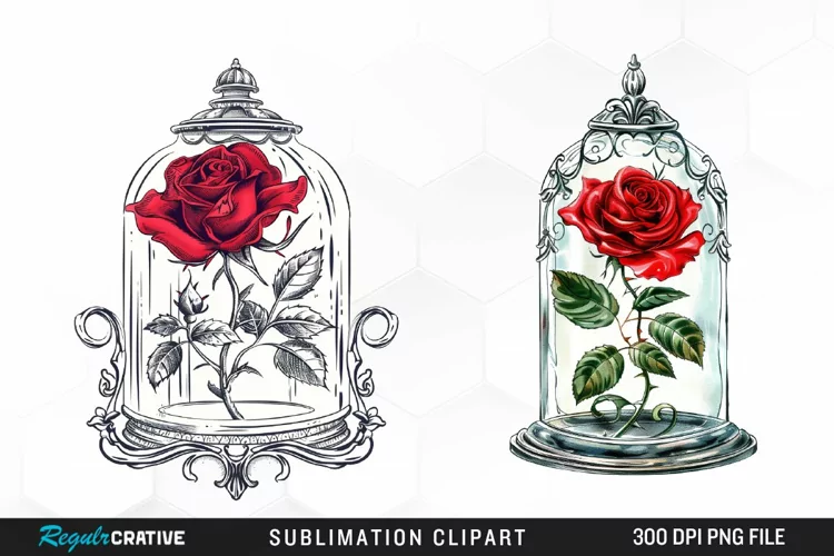 Watercolor Romantic Roses Sublimation PNG Clipart