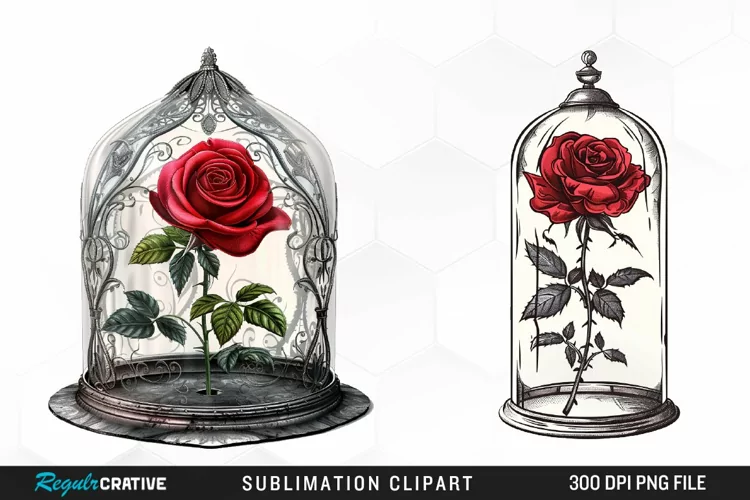 Watercolor Romantic Roses Sublimation PNG Clipart