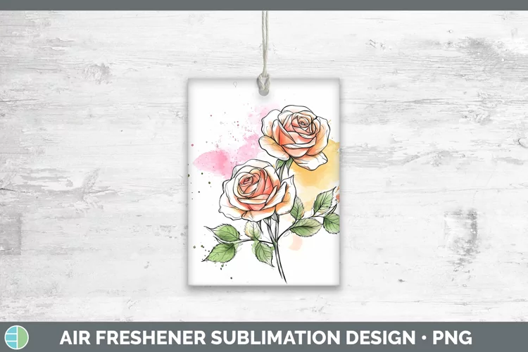 Watercolor Rose Air Freshener Sublimation Car Freshener Desi