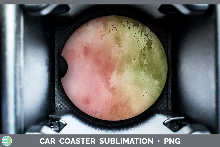 Watercolor Rose Car Coaster Sublimation Designs