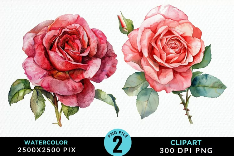 Watercolor Rose Illustration PNG Clipart