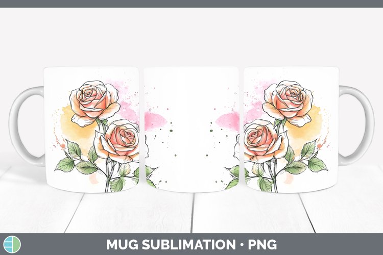 GorgeousWatercolor Mug Wrap design.