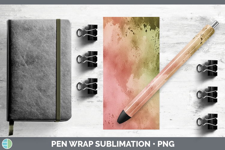 Watercolor Rose Pen Wrap Sublimation Pen Designs