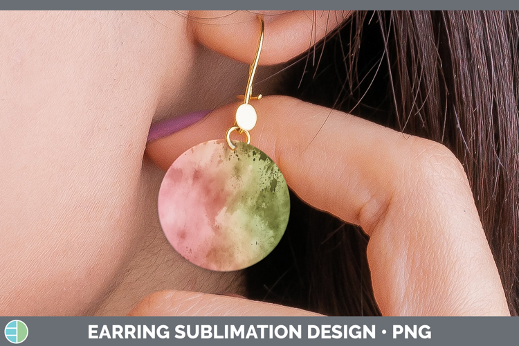 Watercolor Rose Round Earrings Sublimation Earrings Designs