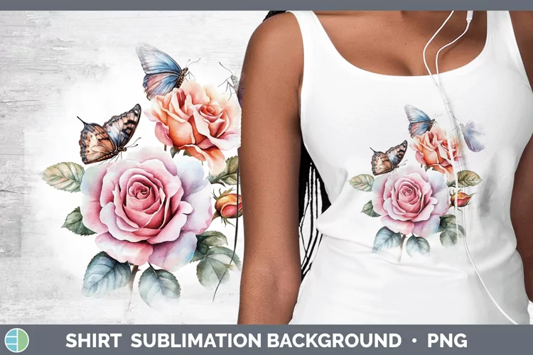 Watercolor Rose Shirt Sublimation Sublimation Background Des