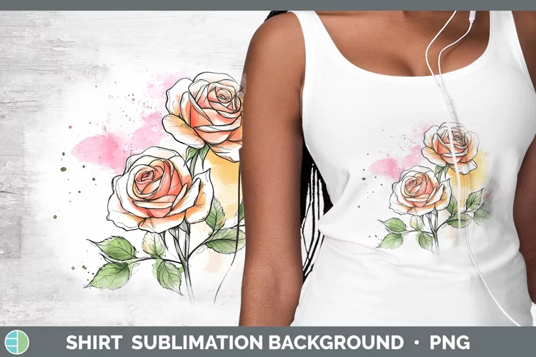 Watercolor Rose Shirt Sublimation Sublimation Background Des