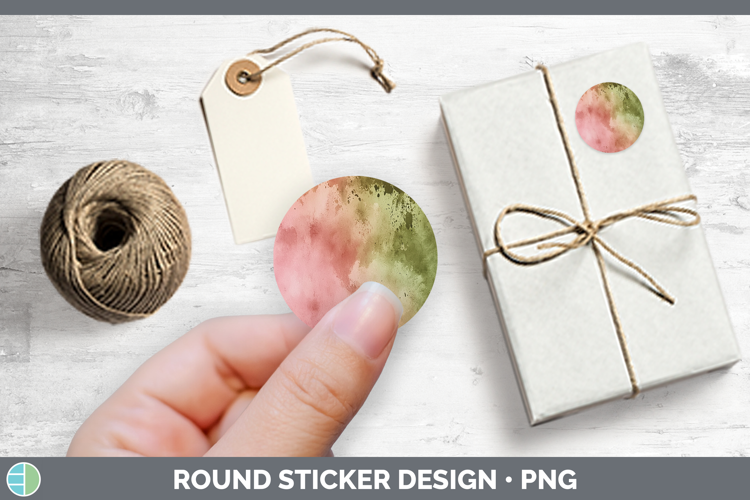 Watercolor Rose Stickers | Round Labels Designs