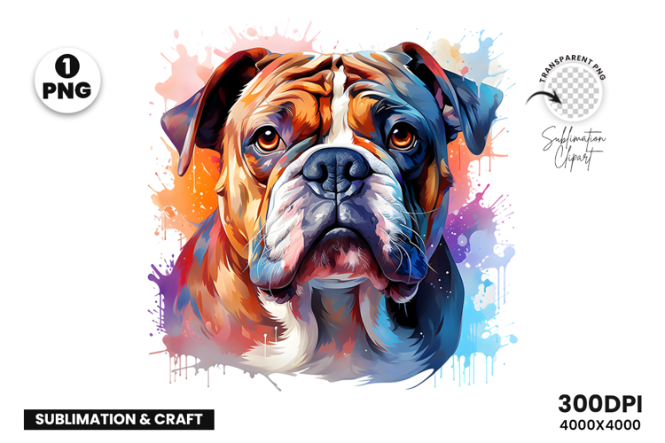 Watercolor French Bulldog Dog Clipart Sublimation Design PNG