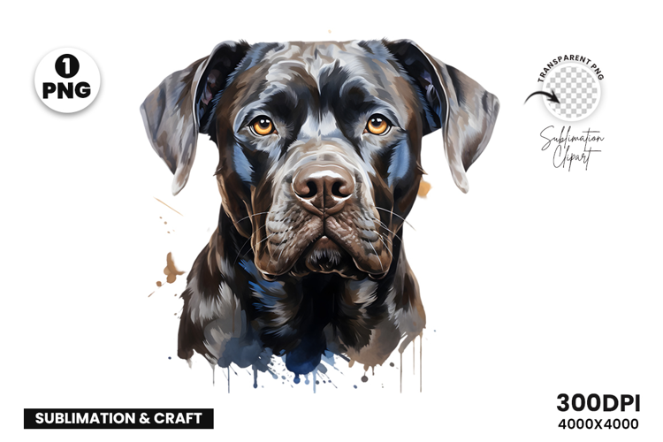 Watercolor Rottweiler Dog Clipart PNG Sublimation Design