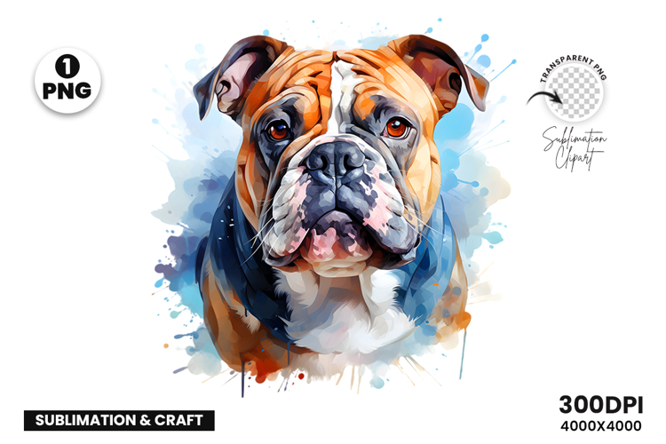 Watercolor French Bulldog Dog Clipart Sublimation Design PNG