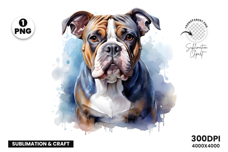 Watercolor French Bulldog Dog Clipart Sublimation Design PNG