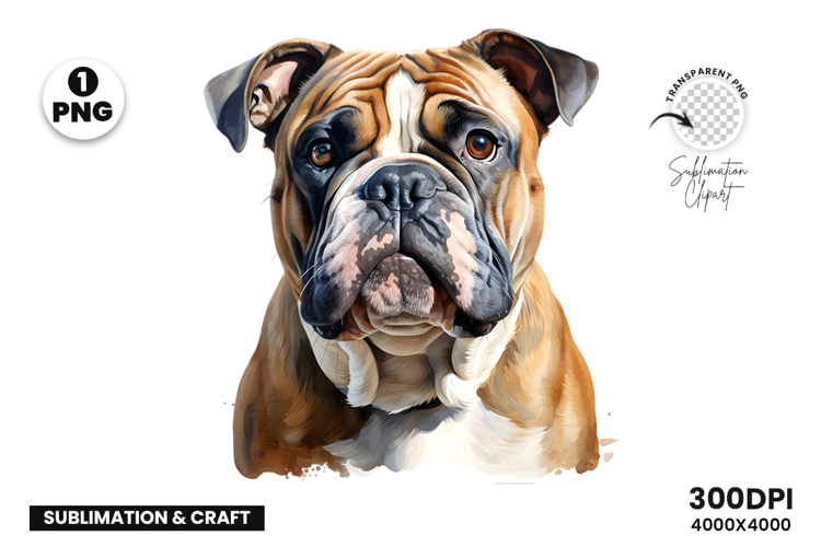 Watercolor French Bulldog Dog Clipart Sublimation Design PNG
