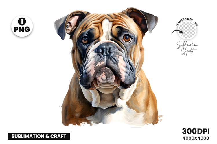 Watercolor French Bulldog Dog Clipart Sublimation Design PNG