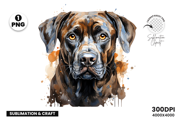 Watercolor Rottweiler Dog Clipart PNG Sublimation Design