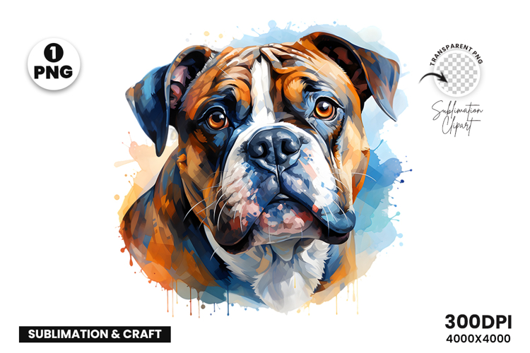 Watercolor French Bulldog Dog Clipart Sublimation Design PNG