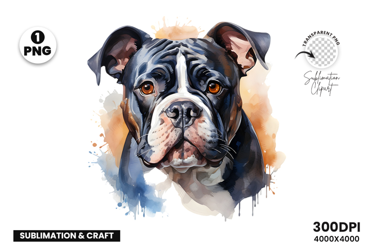Watercolor French Bulldog Dog Clipart Sublimation Design PNG